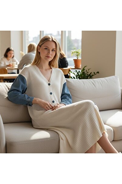 DLC Tekstil Long Length Woolen Cotton Cardigan