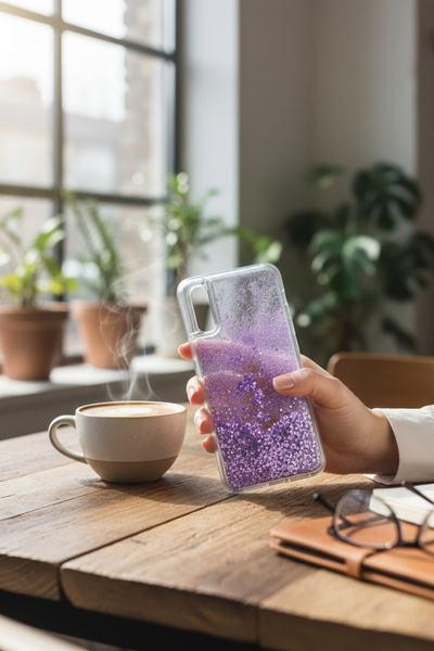 batuteknoloji Samsung Galaxy A2 Core Sulu Simli Şeffaf BTU Silikon Kapak