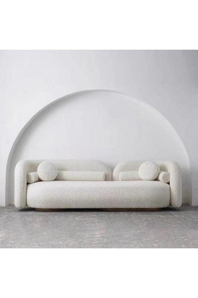 homejoyz 3-Seater Sofa in White – 250×85×80 cm