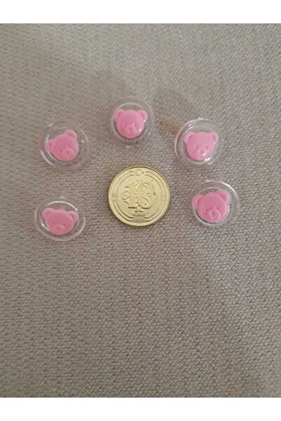 PROXIMA Ayıcık figürlü Bebek Düğmesi 5 Adet & Pembe
