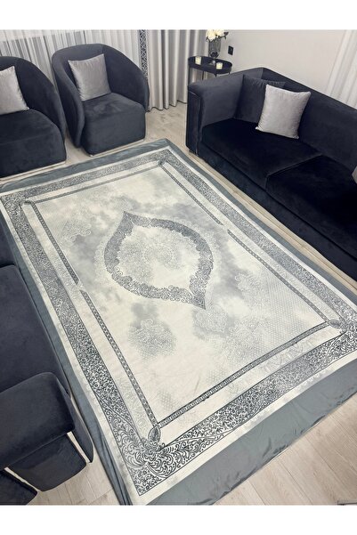 VELANORA HOME غطاء سجادة بنمط عثماني مع قاعدة مرنة ومضادة للانزلاق قابلة للغسل