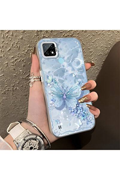 Hontinga Realme C21 Uyumlu Kılıfı Sert kabuk Anti Düşme Telefon Kılıfı Lşık-g...