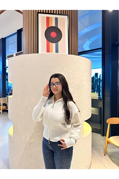 MODA Cardigan reversibil detaliu cu fermoar din tricotaj