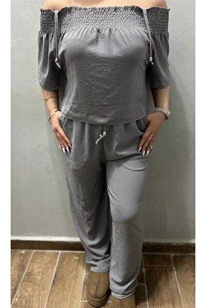 ASLAMI TEKSTIL Muslin Fabric Top and Bottom Set Model