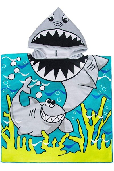 Khazna Hooded Bath Towel for Kids - Shark Pattern