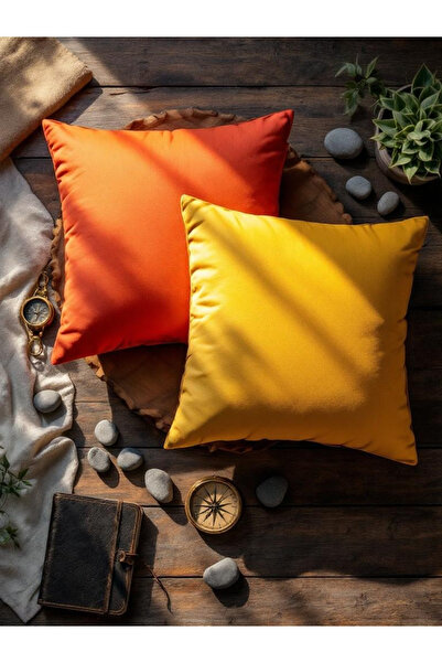 JACA 2-Piece Square Linen Fabric Solid Color Throw Pillow Cover (2 Pieces)