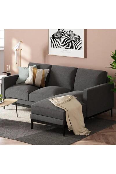 Homz Aria Homegeez Corner Sofa 250x85x180x90 cm - Grey