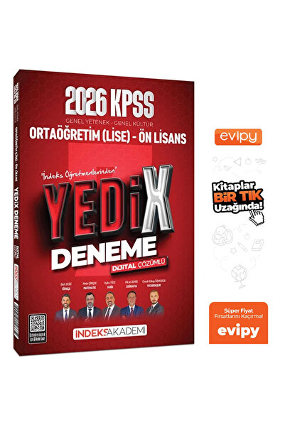 İndeks Akademi 2026 KPSS Lise Ortaöğretim Ön Lisans YEDİX 7 Deneme Çözümlü Ay...