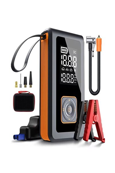 auhma A7700 4'ü 1 Arada Akü Takviye, Şarjlı Hava Pompası, Powerbank ve Dijital Fener