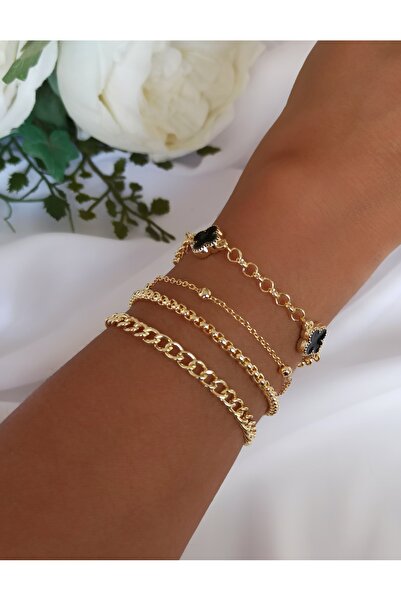 DENİZDENAL Black Flower Bracelet