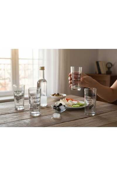 ariana sytle 6 Pieces of Muhabbet Rakı Cups