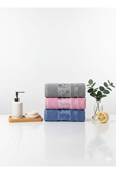 miruza ev tekstil 50*90 Hand-Towel 100% Cotton 3-Piece Set