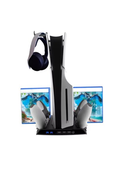 loonceteknoloji PS5 Slim ve Digital Soğutma fanı taban+disk depolama raf kolu ile Cift kanca