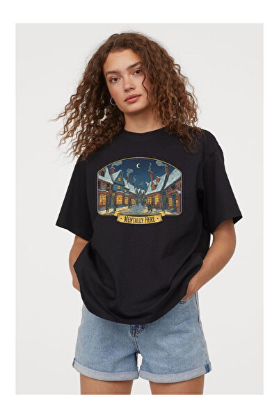 Tubinyoo Harry Potter Mentally Here Printed Unisex Oversized T-Shirt