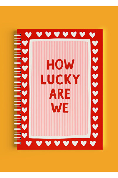 ARTHOUSECOLLECTIVE Blocnotes A4 cu spirală - Caiet de școală fără linii - 80 de coli / 160 de pagini - Cum suntem norocoși