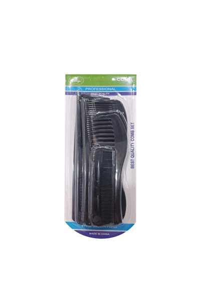 BUNCA Gillyz 6-Piece Assorted Black Comb Set – For Styling and Detangling All Hair Types