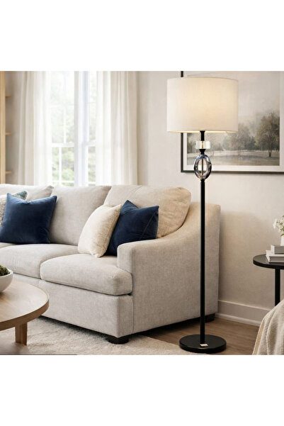 Tasamem Dafia black crystal floor lamp