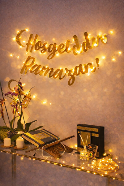 MERİ PARTİ Hoşgeldin Ramazan Led Işıklı Dekoratif Banner Seti – Işıklı Ramazan Süsleme