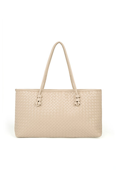 Rivina Mure Women's Long Tote Model Zippered Braided Leather Handbag and Shou...