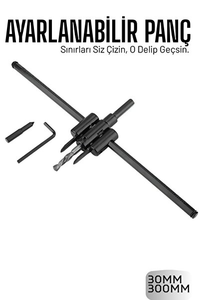 Transformacion Profesyonel Ayarlı Daire Kesici Panç Seti (30-300mm) - Tungste...