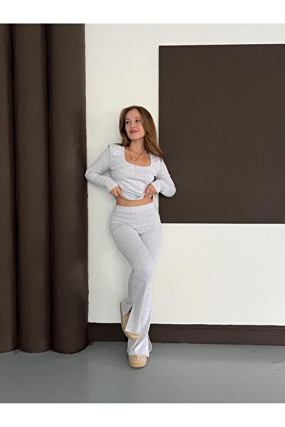 Gülümse boutique Burgundy Square Collar Corded Fabric Double Suit - Y Slit Sp...