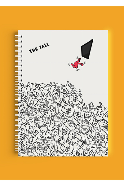 ARTHOUSECOLLECTIVE Blocnotes A4 cu spirală - Caiet de școală fără linii - 80 de coli / 160 de pagini - Keith Haring The Fall