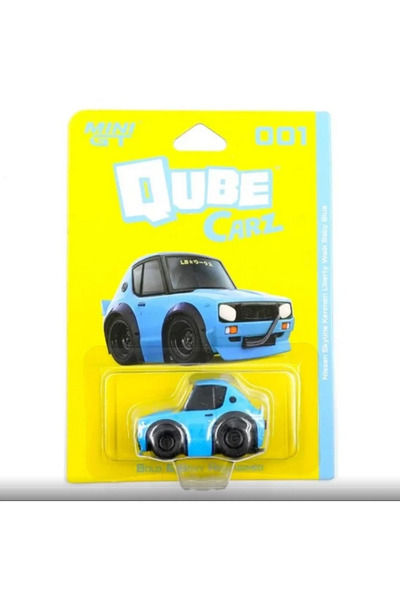 mini gt 1/64 Qube Carz Series Nissan Skyline Kenmeri Liberty Walk Baby Blue B...