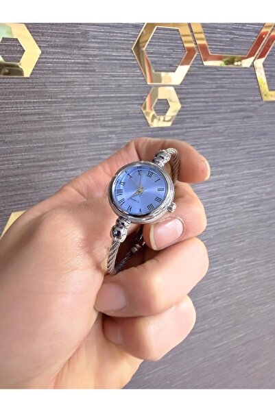 LOOQ ساعة نسائية بسوار فولاذي وأرقام رومانية (تناسب جميع المعاصم)