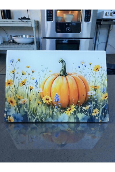 Online Home Market New Tempered Glass Vegetable Fruit Chopping Cutting Board, Oval Edges, Antibacterial 25X35Cm