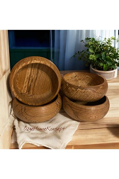 RES Χειροποίητο Φυσικό Ξύλινο Μπολ – Διακοσμητικό & για Παρουσίαση – Σετ 4 Ρο...