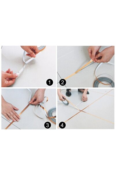 Gusion 0.5 cm 50 Metre Gri Fayans Arası Şerit Bant Duvarlar Ve Karo Zeminler ...