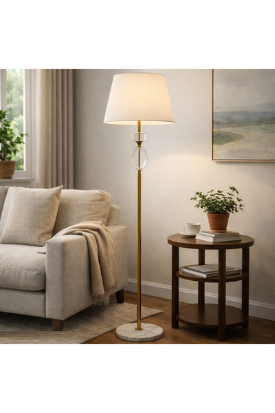 Tasamem Dafia golden crystal floor lamp