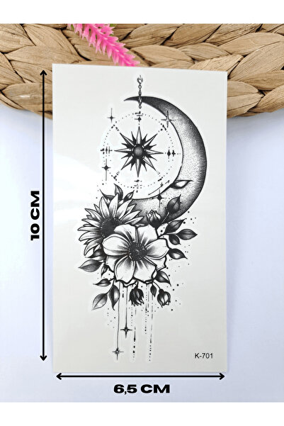 Butik Minimal Çoklu Güneş Sistemi Ay Desenli Geçici Vücut Dövmesi Tattoo 1-2 ...