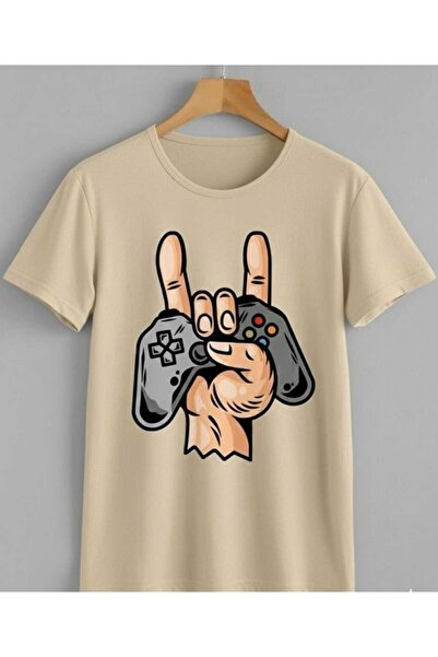 CLASSY.MODA Unisex Oversized Gamer Design T-Shirt with Badge
