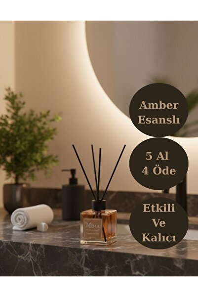 misra home collection 100ML Egzotic Amber Kokusu Çubuklu Oda Kokusu Dolap Ban...