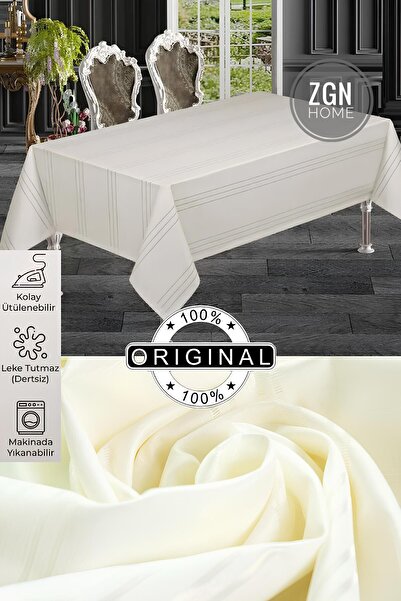 ZGNHome Colber Dertsiz Masa Örtüsü 160x220 Leke Tutmaz Kumaş - Krem
