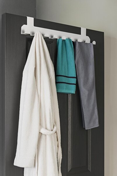 Stainless Art Metal Beyaz Amerikan Kapı Arkası Askılık Organizer Askılık ve M...