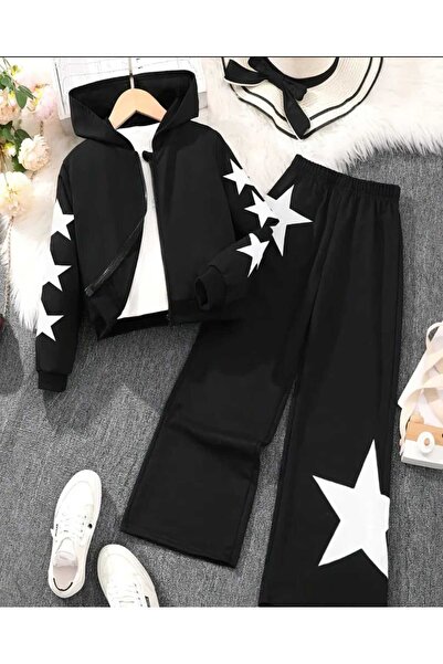 Kids Yıldız Baskılı Kız Çocuk Takım