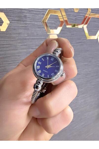 LOOQ ساعة نسائية بسوار فولاذي وأرقام رومانية (تناسب جميع المعاصم)