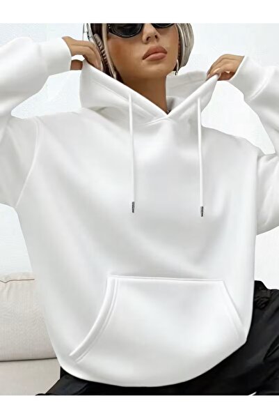 oneagılyazı Women's Solid Color Sportswear Hooded