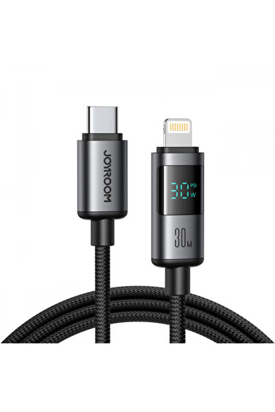 Joyroom Cablu Date si Incarcare USB-C - Lightning S-A16 Pro Prism Display, 30W, 1.2m, Negru