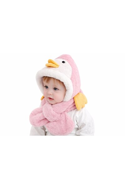 Superbaby Pink plush hat for children - Penguin
