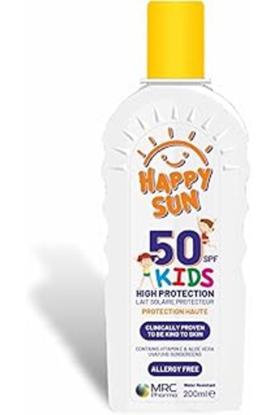 SanalAMCA Store هابي صن كيدز SPF 50 بلس حليب الشمس 200 مل