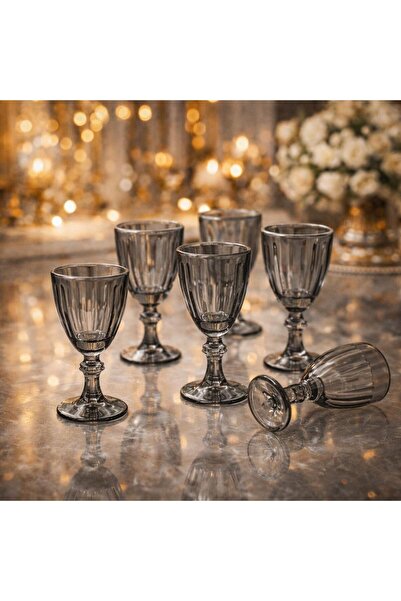 decovien Set of 6 Stylish Coffee Side Water Soft Drink Glasses / Cups