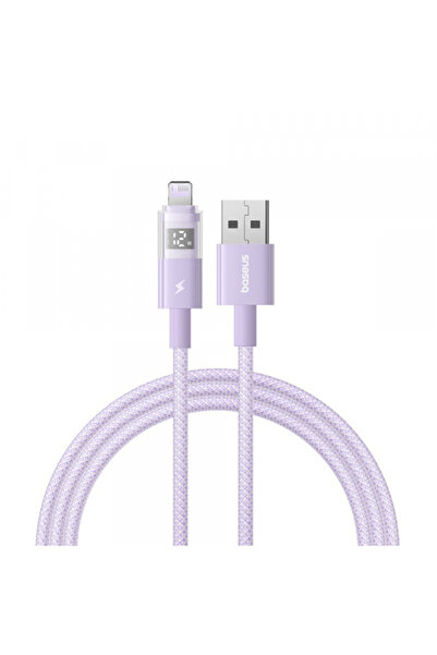 Baseus Cablu Date si Incarcare USB-A - Lightning Display 2, 18W, 2m, Mov P10382700511-01