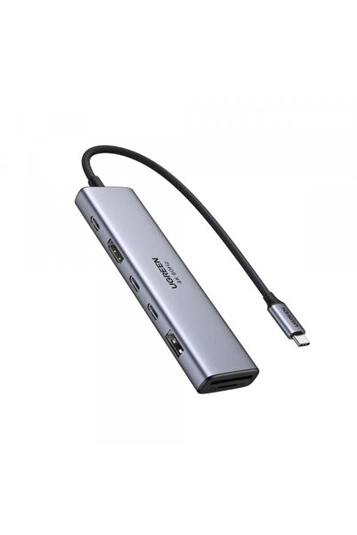 Ugreen Hub USB-C CM511 (45521), 1 x USB-A 3.2 - 3 x USB-C - 1 x HDMI - 1 x SD - 1 x microSD, Gri