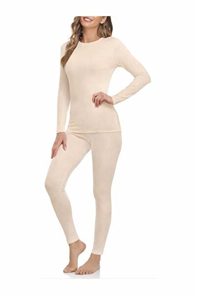 Genaric Women's Fleece-Lined Thermal Pajama Set - Soft, Cashmere-Style Base Layer for Winter