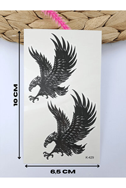 Butik Minimal Çoklu Kartal Desenli Geçici Vücut Dövmesi Tattoo 1-2 Hafta Kalıcı