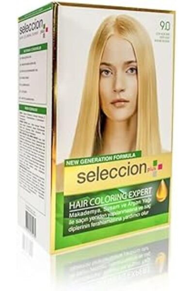 SanalAMCA Store Seleccion Parlaklık Sağlayan Kalıcı Saç Boyası 9.0 Çok Açık Sarı