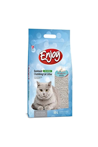 Enjoy Topaklanan Marsilya Sabun Kokulu Bentonit Doğal Kedi Kumu 1 Adet 10 Lt